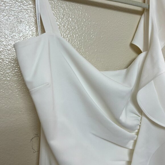 GUESS Spaghetti Strap Square Neck Short Cocktail Body Con Dress Sz 14 in White - Picture 5 of 10